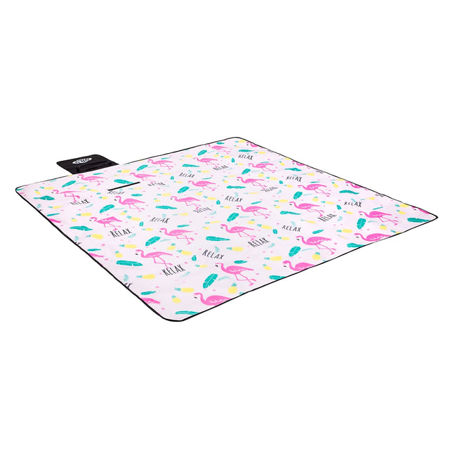 Picknickdecke Flamingo 200x200 cm, Wasserdichtes PE-Alu