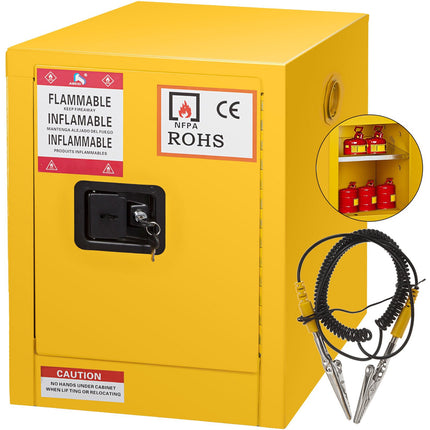 Flammable Liquid Safety Cabinet, 11 Gallon, 3-Point Lock