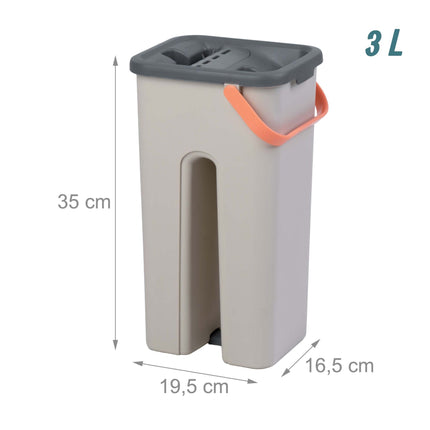 Flachwischmopp-Set mit 2-Kammer-Eimer und Mikrofaserpads