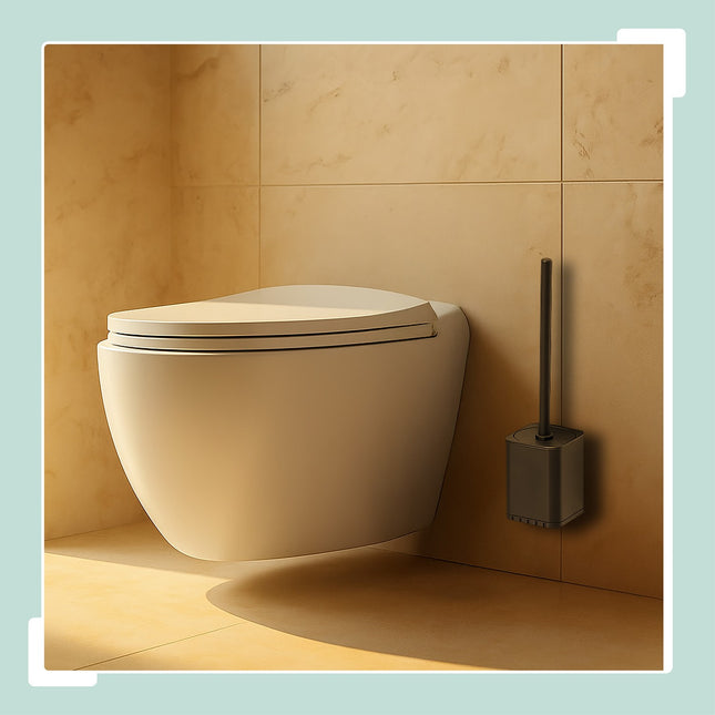 Flache Toilettenbürste mit Wandhalterung