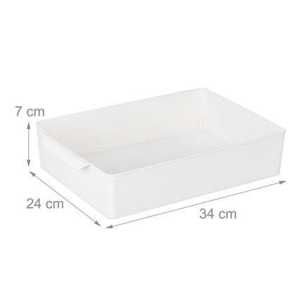 Boîte de rangement plate en lot de 4