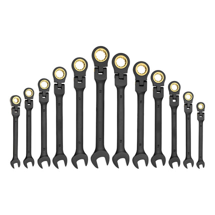 Flex-Head Ratcheting Wrench Set, 24-Piece SAE Metric, 72-Tooth