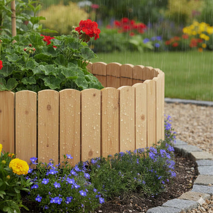 Bordure de jardin en bois flexible - Résistante aux intempéries, facile à installer