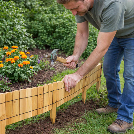 Bordure de jardin en bois flexible - Résistante aux intempéries, facile à installer