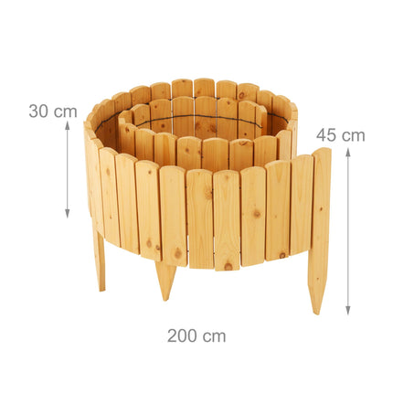 Bordure de jardin en bois flexible - Résistante aux intempéries, facile à installer