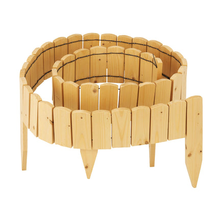 Bordure de jardin en bois flexible - Résistante aux intempéries, installation facile