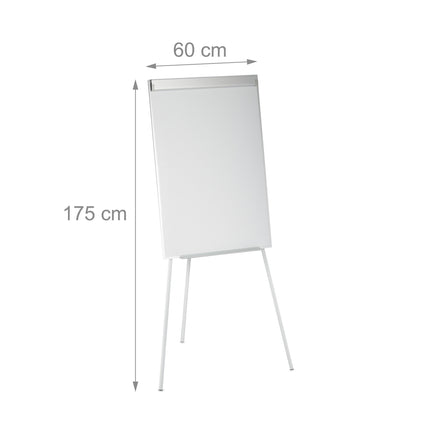 Tableau blanc à feuilles mobiles avec support papier et surface magnétique