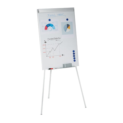 Tableau blanc à feuilles mobiles avec support papier et surface magnétique