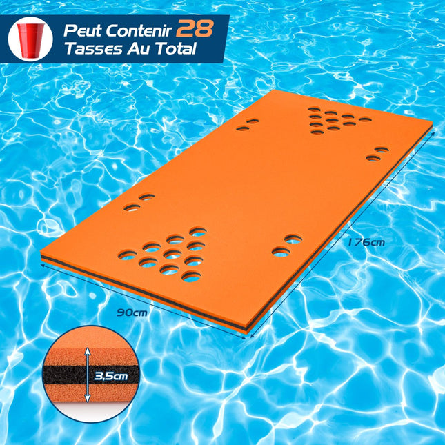 Tapis de table flottant pour beer pong, 1,68 m x 90 cm, XPE