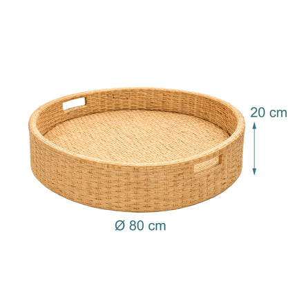 Schwimmendes Pooltablett – 80 cm, wetterfestes PE-Rattan