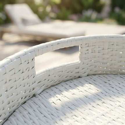 Schwimmendes Serviertablett, Weiß, 80 cm, PE-Rattan