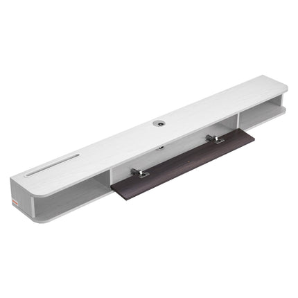 Floating TV Stand, 70 In Wall Mount, Storage Cabinet, White