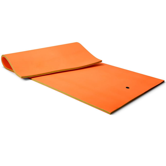 Tapis d'eau flottant 3 couches en mousse XPE indéchirable 355 x 183 x 3,5 cm Orange