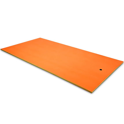 Schwimmende Wassermatte, 3-lagige, reißfeste XPE-Schaummatte, 355 x 183 x 3,5 cm, Orange