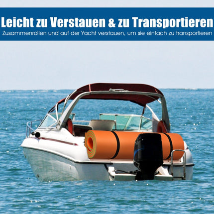Schwimmende Wassermatte, 3-lagige, reißfeste XPE-Schaummatte, 355 x 183 x 3,5 cm, Orange