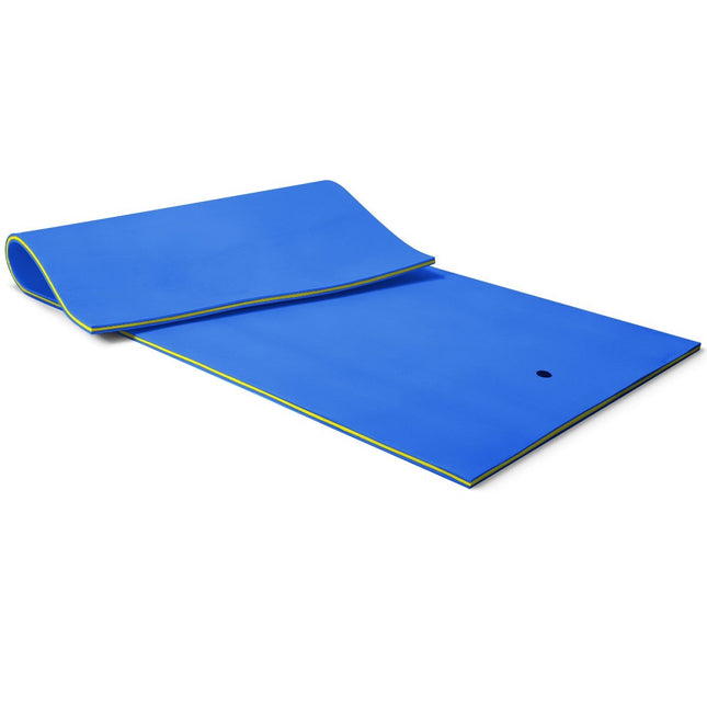 Tapis d'eau flottant en mousse XPE indéchirable pour piscine 355 x 183 x 3,5 cm Bleu