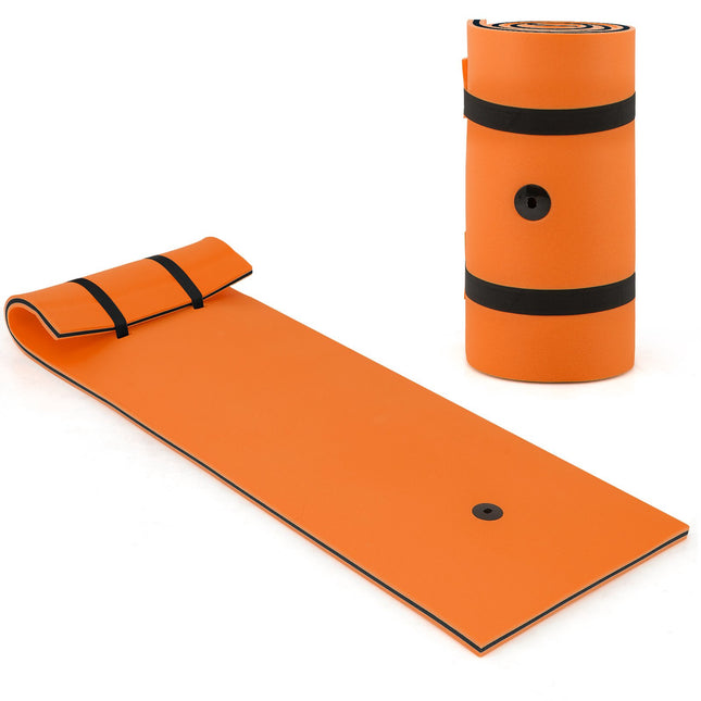 Tapis flottant pour l'eau, mousse XPE 3 couches, 211 x 66 cm, orange