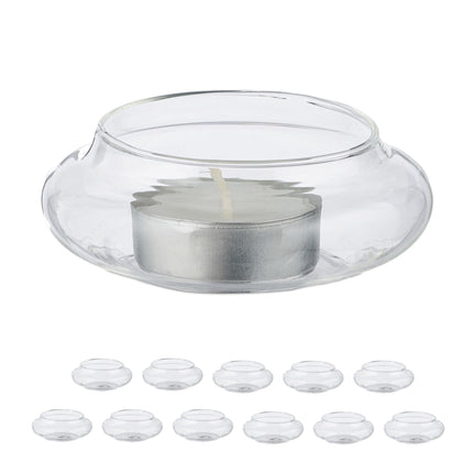 Lot de 12 bougeoirs flottants pour bougies chauffe-plat