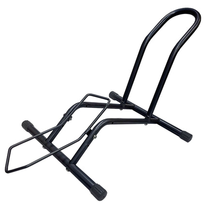 Floor Bicycle Stand for E-Bikes, 16-29 Inch Wheels – Front or Rear Wheel, Black