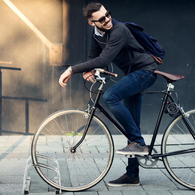 Porte-vélos au sol pour 2 vélos, acier galvanisé