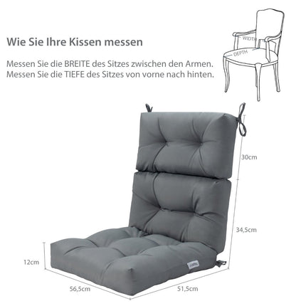 Bodenstuhl-Kissen-Set, 4 Stück, verstellbare Rückenlehne, Grau