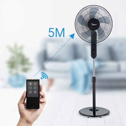 Standventilator mit 3 Geschwindigkeiten und Fernbedienung, Schwarz