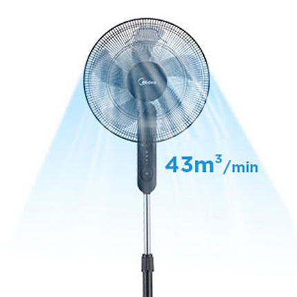 Standventilator mit 3 Geschwindigkeiten und Fernbedienung, Schwarz