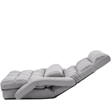 Floor Gaming Chair, 5-Position Adjustable, Folding, Gray