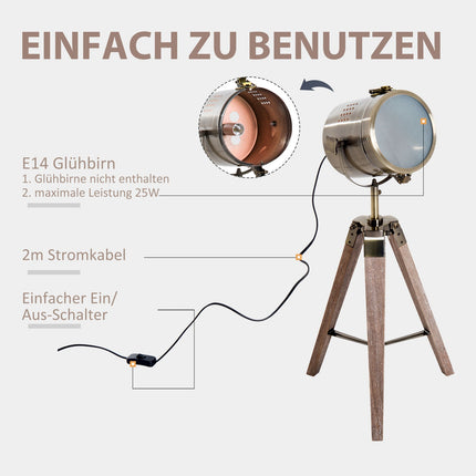 Stehlampe, Edelstahl, E14, 33x33x65cm