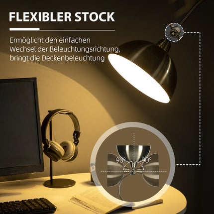 Retro Bogenstehleuchte – verstellbar, E27, Messingoptik