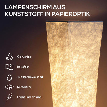 Stehleuchte mit Papierschirm, Fußschalter, 3 Helligkeitsstufen