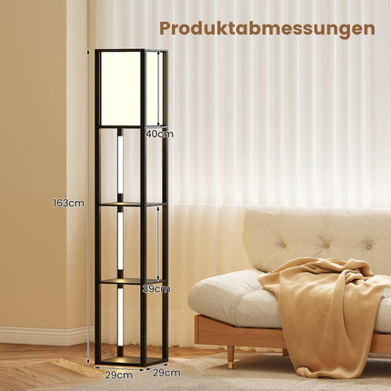 Stehleuchte mit Ablagen & verstellbaren LED-Streifen