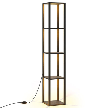 Lampadaire avec étagères et éclairage LED à intensité variable, 165 cm
