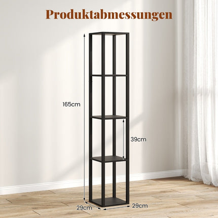 Lampadaire avec étagères et éclairage LED à intensité variable, 165 cm