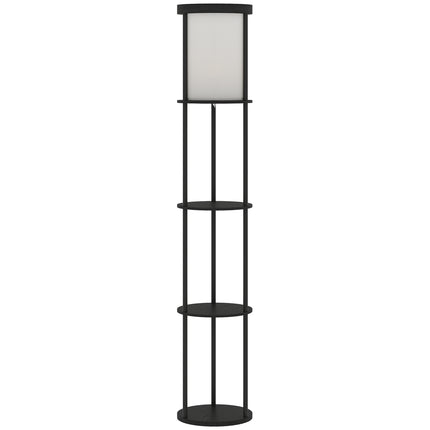 Stehlampe mit Ablagen, Fernbedienung, dimmbares Licht, Schwarz