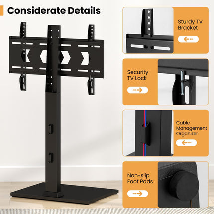 Support TV sur pied, réglable en hauteur, étagère AV, 32-70 pouces