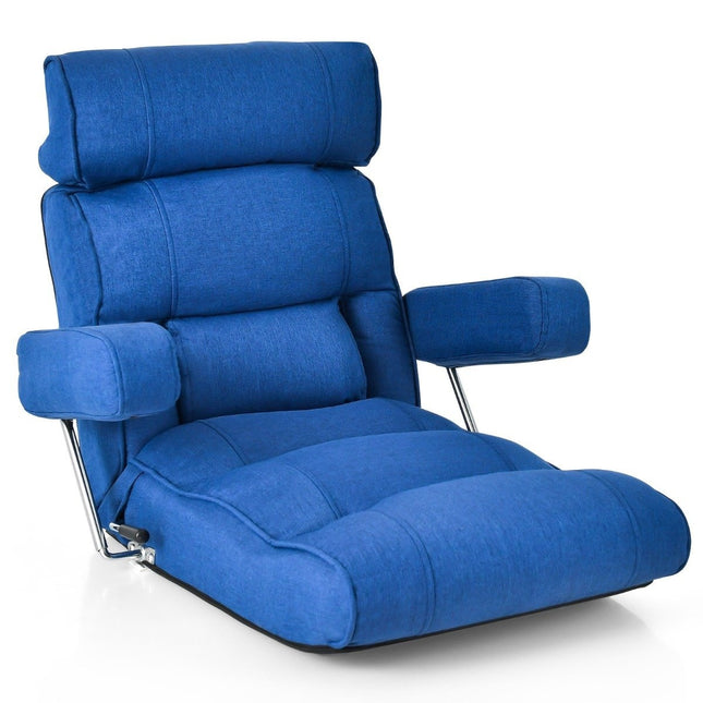 Bodenstuhl Klappsofa Bond mit verstellbarer Rückenlehne 80 x 72 x 75 cm blau