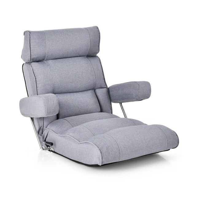 Chaise de sol pliante Bond canapé avec dossier réglable 80 x 72 x 75 cm gris