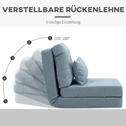 2-in-1 Bodenstuhl & Matratze, Verstellbar, Himmelblau