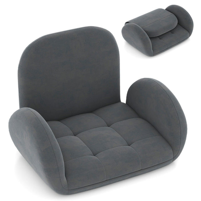 Chaise de sol avec dossier et accoudoirs réglables Bondensofa chaise de sol pliante gris