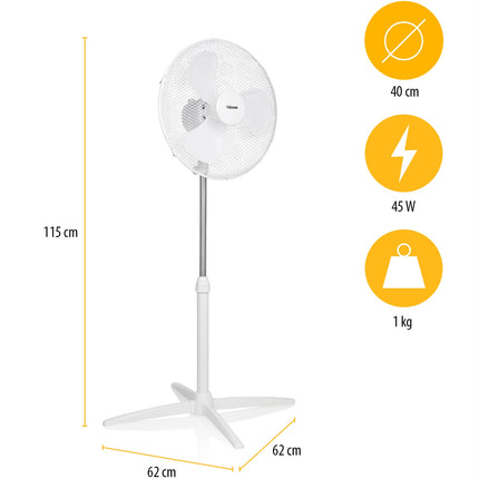 Standventilator 23cm Höhenverstellbar 85-115 cm