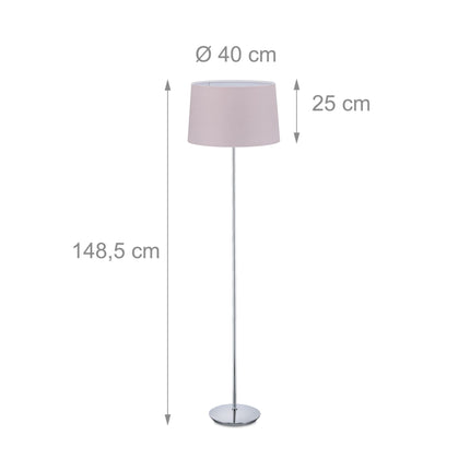 Lampadaire avec abat-jour en tissu