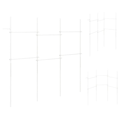 Floor to Ceiling Clothes Rack with 6 Hanging Rails, Telescopic, White