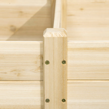 Flower Box Jardinière En Bois Avec 2 Zones Pour Légumes Et Herbes, Naturel, 244X61,5X27 Cm