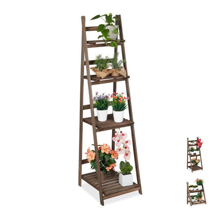Escalier fleuri en bois marron foncé