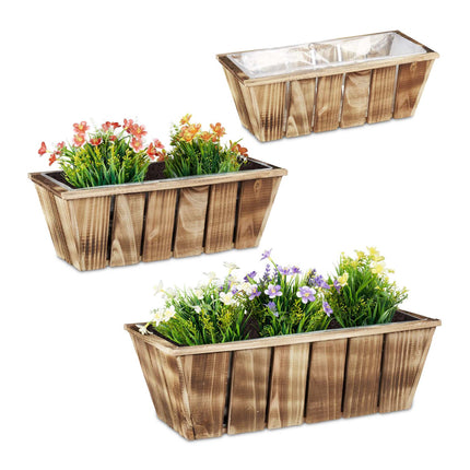 Flower box Wood Set of 3