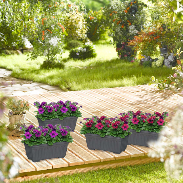 Jardinière avec 4 fleurs étroites