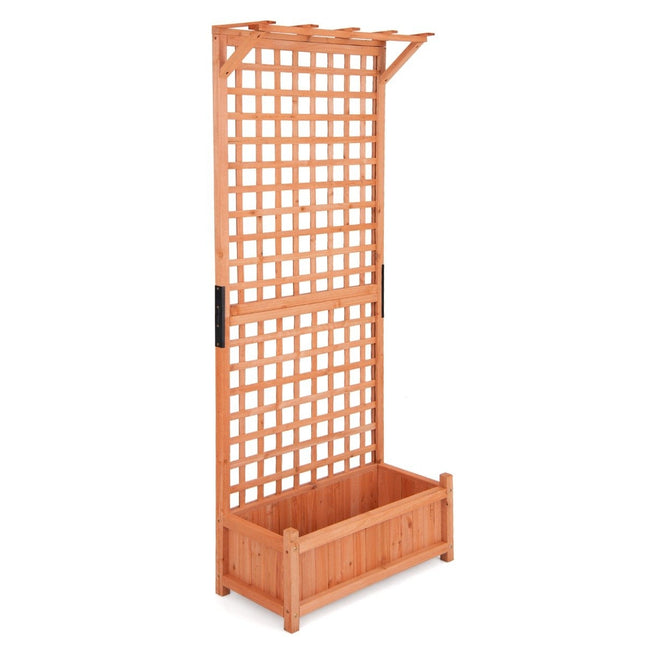 Jardinière avec treillis et toit et treillis et trous de drainage Jardinière 75 x 33 x 181 cm