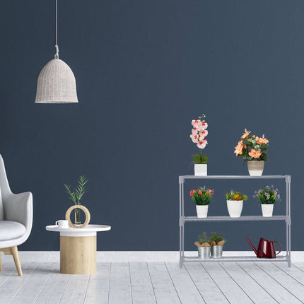 Jardinière en métal gris 3 étagères