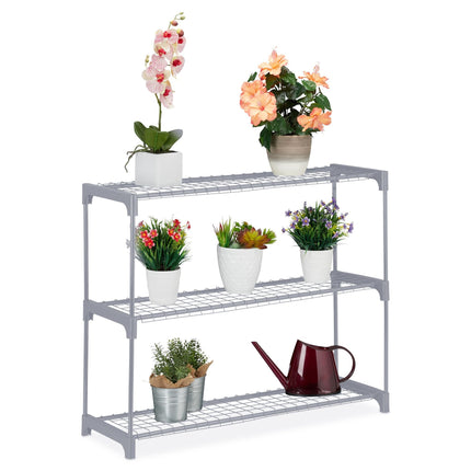 Jardinière en métal gris 3 étagères